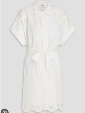 Claudie Pierlot White Eyelet Tie-Waist Shirt